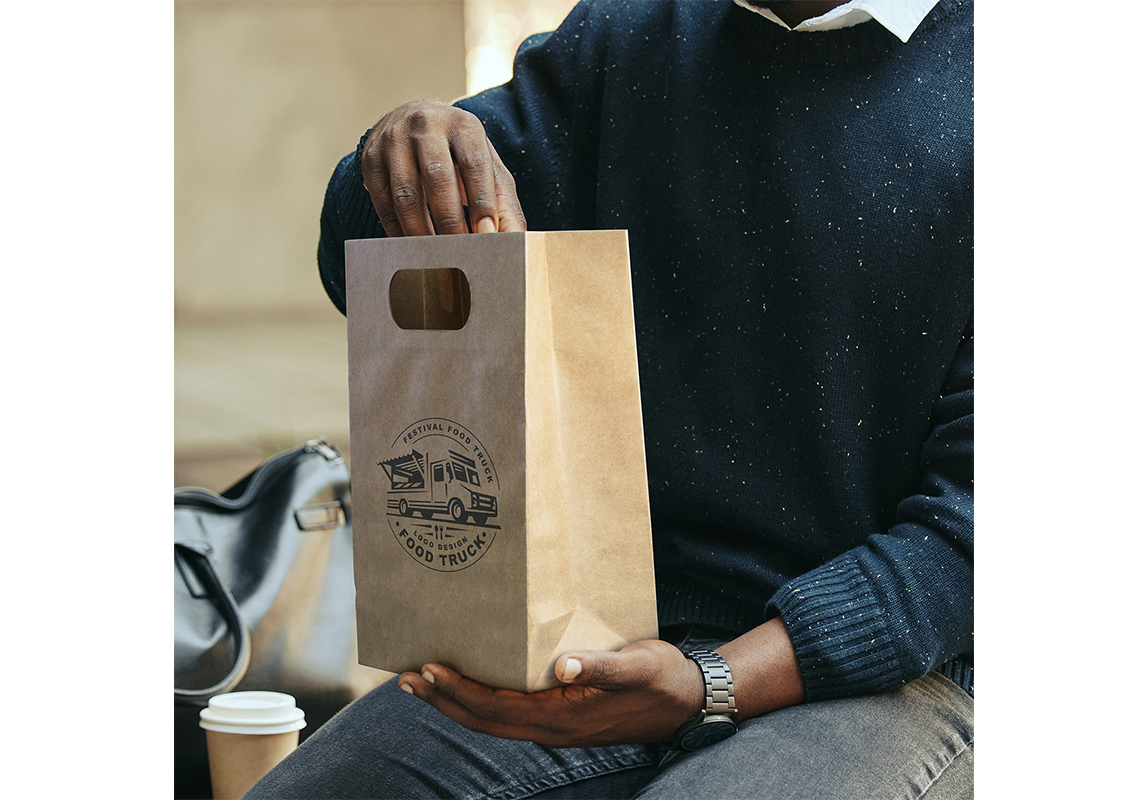 Medium Die Cut Paper Bag Portrait Features